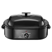 Bild in Galerie-Viewer laden, Amocart Electric Roaster Oven 24 QT Turkey Roaster Oven with Self-Basting Lid 1450W Roaster Oven Defrost&Warm Function black