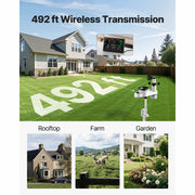 Charger l'image dans la visionneuse de galerie, Amocart 5-in-1 Wireless Weather Station 7.5-Inch VA Display Solar Powered Outdoor Sensor, Rain Gauge&Weather Forecast, No WiFi