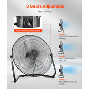Charger l'image dans la visionneuse de galerie, Amocart Floor Fans 3 Speeds High Velocity Heavy Duty Industrial Fan 4800 CFM 360° Adjustable Tilt for Gym Home Commercial Shop