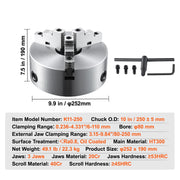 Bild in Galerie-Viewer laden, Amocart 3-Jaw Lathe Chuck 160mm / 200mm / 250mm Self-Centering Lathe Chuck Multiple Clamping Range for Lathe Printer Machining