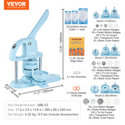Charger l'image dans la visionneuse de galerie, Amocart 3-IN-1 Button Maker Button Maker Machine with Magic Book Ergonomic Arc Handle Punch Press Kit