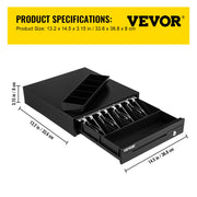 Charger l'image dans la visionneuse de galerie, Amocart Cash Register Drawer 16" 12 V for POS System Tray Removable Coin Compartment & 2 Keys Included RJ11/RJ12 Cable Drawer