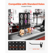 Charger l'image dans la visionneuse de galerie, Amocart 1/2Sets Pegboard Display Stand 17x13in Tabletop Steel Peg Board Panel with 15 Hooks for Grocery Retail Jewelry Store