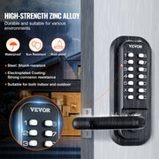 Bild in Galerie-Viewer laden, Amocart Mechanical Keyless Entry Door Lock Single/Double -Sided 14 Digit Keypad and Handle Embedded