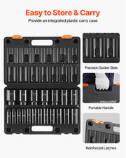 Load image into Gallery viewer, SucceBuy 19 Impact Socket Set 1/2" Impact Sockets Deep Socket 6-Point Sockets 1/2 Inches Drive Socket Impact 3/8 inch 1-1/2 inch