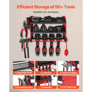 Charger l'image dans la visionneuse de galerie, Amocart 3-Layer Power Tool Wall Mount Holder Pegboard Wall Storage Tool Set Drill Screwdriver Storage Rack for Workshop/Garage