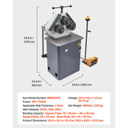 Load image into Gallery viewer, SucceBuy 2.2KW Electric Roll Bending Machine with 180° Maximum Bending Angle Support Horizontal/Vertical Operation (220V 60Hz)