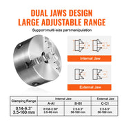 Bild in Galerie-Viewer laden, Amocart 3-Jaw Lathe Chuck 160mm / 200mm / 250mm Self-Centering Lathe Chuck Multiple Clamping Range for Lathe Printer Machining