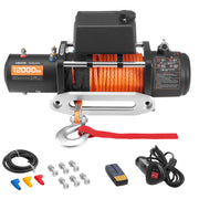 Charger l'image dans la visionneuse de galerie, Amocart 12000 lbs Wireless Electric Winch 12V DC Wired Truck Car Winch with 0.36in x 75.5ft Synthetic Rope for Towing Off-Road