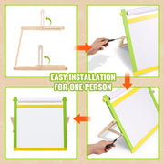 Bild in Galerie-Viewer laden, Amocart Children Magnetic Drawing Board 3-in-1 Double-Sided Wooden Kids Art Easel with Painting Accessories for Boys Girls Toys