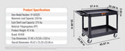 Charger l'image dans la visionneuse de galerie, Amocart 2/3 Shelf Utility Service Cart Dolly with 360° Swivel Wheels Ergonomic Storage Handle for Warehouse/Garage/Cleaning