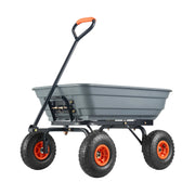 Load image into Gallery viewer, Amocart Dump Cart Poly Garden Dump Cart Easy to Assemble Steel Frame Dump Wagon with 2-in-1 Convertible Handle Safe Transport