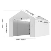 Charger l'image dans la visionneuse de galerie, Amocart Carport Replacement Canopy Cover Garage Top Tent Shelter Tarp Heavy-Duty Waterproof & UV Protected with Ball Bungees