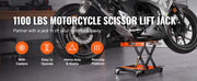 Charger l'image dans la visionneuse de galerie, Amocart Motorcycle Lift 1100 LBS Motorcycle Lift Scissor Lift Jack with Dolly&Hand Crank Center Hoist Crank Stand for Motorbike