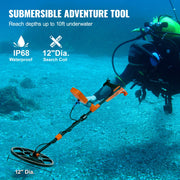 Charger l'image dans la visionneuse de galerie, Amocart Professional Rechargeable Metal Detector 12" IP68 Waterproof Coil 39-50 in Adjustable + LCD 7Modes for Treasure Hunting