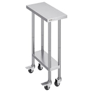 Charger l'image dans la visionneuse de galerie, Amocart Stainless Steel Work Table 500 LBS Load Capacity w/4 Wheels 3 Adjustable Height Levels Heavy Duty Food Prep Worktable
