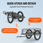 Bild in Galerie-Viewer laden, Amocart 275 lbs Bike Cargo Trailer Bicycle Wagon Cart Foldable Compact Storage with Universal Hitch 20" Wheels fits Most Bike