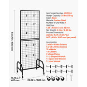 Bild in Galerie-Viewer laden, Amocart Grid Wall Panel Wire Grid Panels Display Rack Movable Art Display Shelf with Wheel Carbon Steel Gridwall for Craft Show