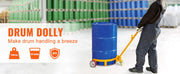 Charger l'image dans la visionneuse de galerie, Amocart 55Gal 1200Lbs Oil Drum Trolley Heavy Duty Removable Hydraulic Block Auxiliary Handcart with Wheels for Warehouse Winery