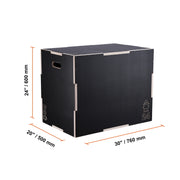 Load image into Gallery viewer, 【From China】Amocart 3 In 1 Plyometric Jump Box Wooden Plyo Box Black For Home Gym Training Conditioning Strength Training