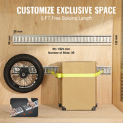 Bild in Galerie-Viewer laden, SucceBuy Universal E-Track Tie-Down Rail Kit W/ 8 Steel Rails 2 Single Slots 8 O-Rings Tie-Offs Trailer Car Securing Accessories