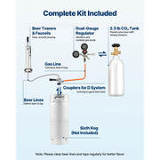 Load image into Gallery viewer, Amocart Beer Kegerator Single Tap Commercial Draft Beer Dispenser for D system W/ Shelves Hold 1 Sixth Keg 2.5lbs CO2 Tank 92L