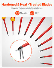 Charger l'image dans la visionneuse de galerie, Amocart Insulated Screwdriver Set Professional Electrical Screwdriver Set 1000V Insulated Electrician Tool Set Magnetic Phillip