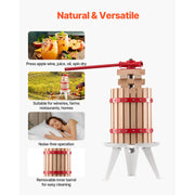 Load image into Gallery viewer, 6L 12L Fruit Wine Press Solid Wood Basket with 8 Blocks Heavy Duty Manual Juice Maker Cider Apple Grape Making Press