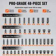 Load image into Gallery viewer, Amocart Drive Impact Socket Set Deep & Shallow Socket Set Cr-Mo Alloy Steel Auto Repair EasytoRead Size Markings Storage Case