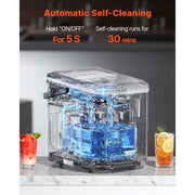 Bild in Galerie-Viewer laden, Amocart Countertop Ice Maker 9 Cubes Ready in 6 Mins 26lbs in 24Hrs Self-Cleaning Portable Ice Maker with Ice Scoop and Bask