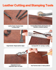Bild in Galerie-Viewer laden, Amocart 38/59/61/72/92PCs Leather Working Tools Kit Leather Craft Tools Storage Bag Engraving Punching Sewing Stamping Tools
