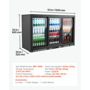 Charger l'image dans la visionneuse de galerie, Amocart 7.4/11.4 Cu. Ft Back Bar Cooler with LED Lighting Adjustable Shelves Low-E Glass Display Cooler for Beer Wine Drink