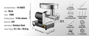 Load image into Gallery viewer, Heavy Duty Electric Meat Grinder SucceBuy Commercial Stainless Steel for Restaurant & Butcher Store