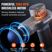 Load image into Gallery viewer, SucceBuy Mini Massage Gun Percussion Muscle Massage Gun for Athletes w/ 5 Speed Levels & 6 Massage Heads for Pain Relief Muscle