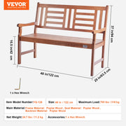 Bild in Galerie-Viewer laden, Amocart Outdoor Bench Wooden Metal Garden Bench for Outdoors 480 lbs Load Capacity Bench Outdoor Garden Park Bench