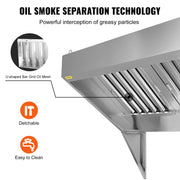Bild in Galerie-Viewer laden, Amocart 4/5/6/7/8/9FT Commercial Exhaust 201 Stainless Steel Concession Hood Under Cabinet Range Hood Kitchen Vent Hood Sliver