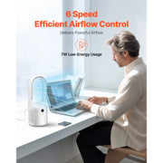 Bild in Galerie-Viewer laden, Amocart Desk Fan Bladeless 12.99 In Kids-Friendly Personal Portable Desk Fan 6-Speed USB Quiet Cooling Small Tower Fan for Home