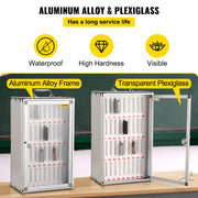 Charger l'image dans la visionneuse de galerie, Amocart 36 Slots Cell Phone Cabinet Silver Aluminum Alloy Pocket Chart Wall Mounted Storage Locker Box for Classroom Office Gym