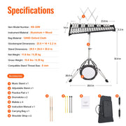 Charger l'image dans la visionneuse de galerie, Amocart 32 Note Glockenspiel Xylophone Bell Kit Percussion Instrument with Mallets Drum Sticks Carrying Bag for Adults Students