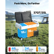 Bild in Galerie-Viewer laden, Amocart 35L 45L 55L Portable Foldable Handle Car Refrigerator with Wheel -4°F to 68°F Truck Refrigerator with APP Control Compressor Freezer for Camping Picnics Car Home Traval