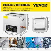 Charger l'image dans la visionneuse de galerie, 【Premium】Amocart 2L 3L 6L 10L 15L Upgraded Ultrasonic Cleaner Lave-Dishes Port le Washing hine Diswasher Home Appliances