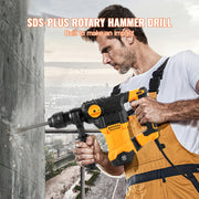 Bild in Galerie-Viewer laden, Amocart 1500W Rotary Hammer Drill Max Drilling 32mm 4 Modes Plus Corded Demolition Chipping Metal Concrete Breaker Jackhammer