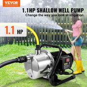 Charger l'image dans la visionneuse de galerie, Amocart Shallow Well Pump 1.1 HP 115V 978GPH 131ft Height 69.6psi Max Pressure Portable Sprinkler Booster Jet Pumps Irrigation