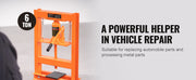 Charger l'image dans la visionneuse de galerie, SucceBuy Hydraulic Shop Press 6T H-Frame Hydraulic Garage/Shop Floor Shop Press with Plates for Garage Shop Workshop