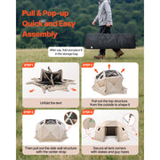 Charger l'image dans la visionneuse de galerie, Amocart Pop up Gazebo Screen Tent Camping Canopy Tent w/ Removable Top&Carry Bag Quick-Set&Bite-Proof Screen House Sun Shelter