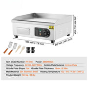 Charger l'image dans la visionneuse de galerie, Amocart 14"-22" Electric Countertop Griddle Teppanyaki Grill 1600W/3200W Stainless Steel Flat Top Grills For Pancake Chicken