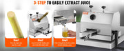 Charger l'image dans la visionneuse de galerie, Amocart Commercial Sugar Cane Juicer 110LBS/H High Output Sugarcane Juicer Machine w/3 Stainless Steel Rollers 2.4" Large Inlet