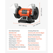 Bild in Galerie-Viewer laden, Amocart Bench Grinder 6inch Single Speed Bench Grinder High-Speed Table Grinders with Induction Motor 36/60-Grit Grinding Wheel