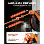 Charger l'image dans la visionneuse de galerie, SucceBuy Retractable Air Hose Reel Auto Rewind Air-Compressor Hoses Reel with 5 ft Lead in Ceiling/Wall Mount Steel Double Arm