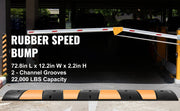 Load image into Gallery viewer, Amocart Rubber Speed Bump 2 Channel Speed Bump Hump 72.8x12.2x2.2 Garage Cable Ramp for Asphalt Concrete Gravel Driveway-6 FT